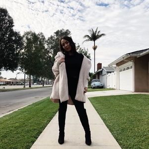 Fluffy teddy bear Jacket with oversized hoodie